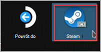 Znajdowanie ikony Klienta usługi Steam Desktop.