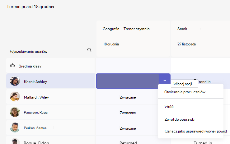Opcje przypisania