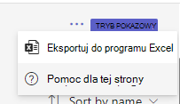 Zrzut ekranu przedstawiający opcję eksportowania.