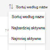 Zrzut ekranu sortowania.