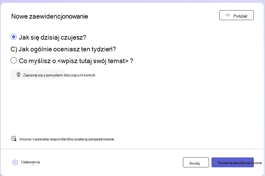 Zrzut ekranu przedstawiający nowe ewidencjonowanie.