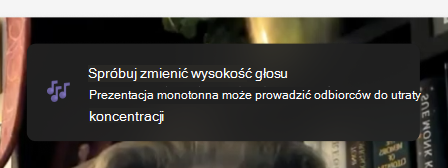 Zrzut ekranu przedstawiający monitorowanie wysokości głosu.