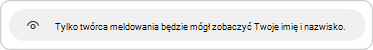 Opis prywatności jest podawany, gdy odpowiadasz na meldunek