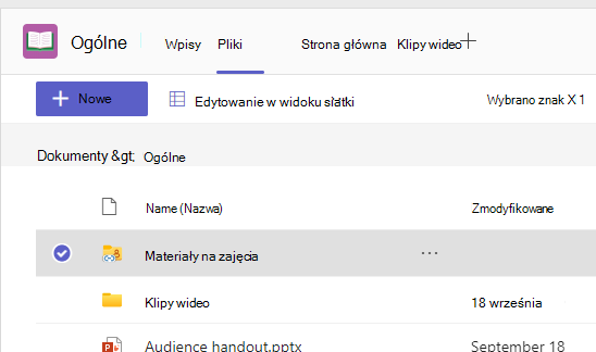 Materiały na zajęcia