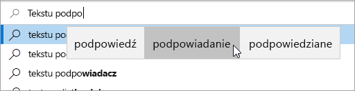 Obraz przewidywania tekstu