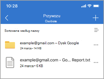 Importowanie zrzutu ekranu pliku