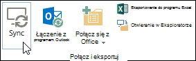 Sync option on the Library tab in the ribbon