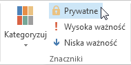 Oznaczanie elementu jako prywatnego