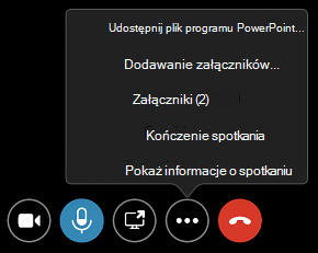 Polecenia dotyczące załączników w menu Więcej opcji