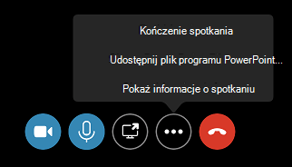 Polecenie Zakończ spotkanie w menu Więcej opcji (...)