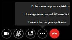 Zrzut ekranu przedstawiający przycisk Więcej opcji