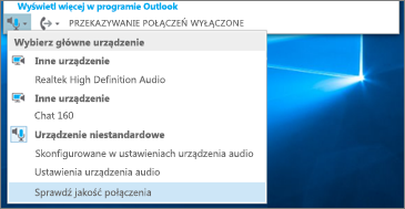 Sprawdzanie jakości połączenia w przypadku urządzenia niestandardowego