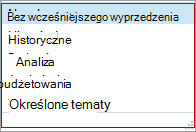 Dostępne opcje dla numeru modułu