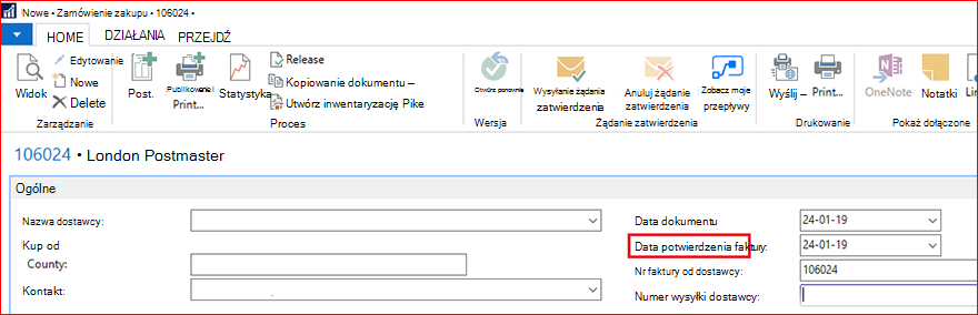 Tworzenie zamówienia zakupu
