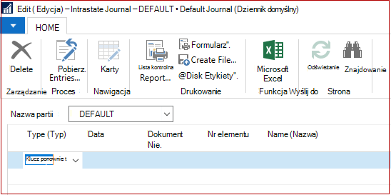Eksport pliku Intrastat