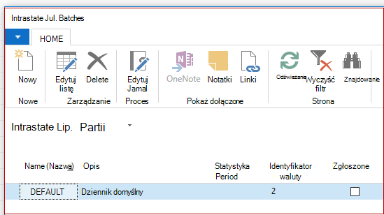 Instrastat Jnl. Batches