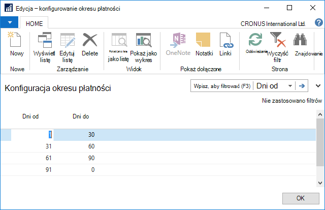 Ustawienie okresu płatności