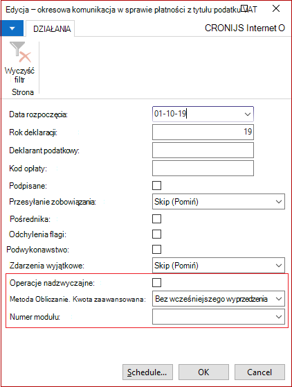 Raport dotyczący okresowych płatności podatku VAT
