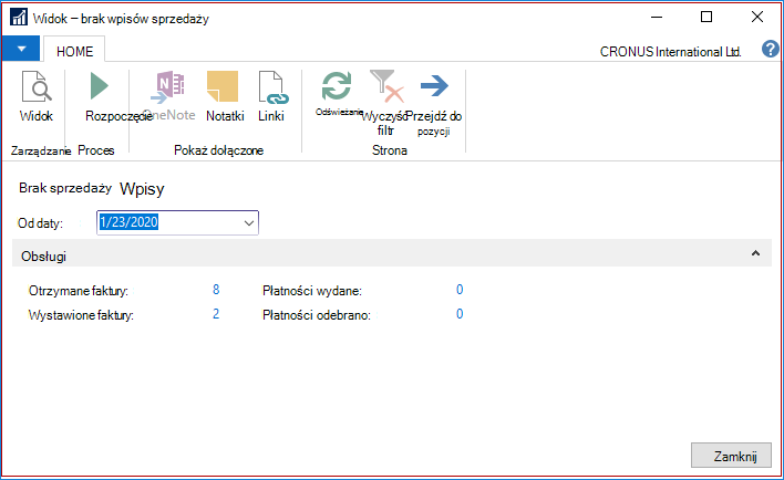 Wyświetlanie brakujących wpisów SII