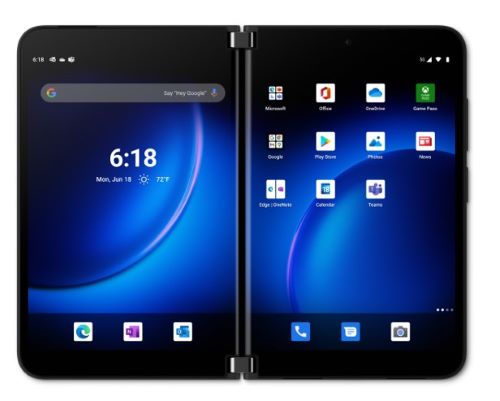 Surface Duo 2 w trybie redagowania.