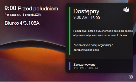 Ekran Dostępny koncentratora biurkowego