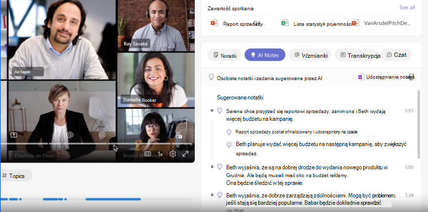 Obraz inteligentnego podsumowania spotkania