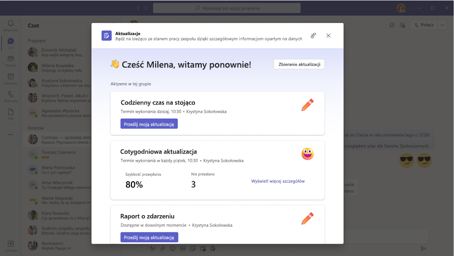 Aplikacja Aktualizacje na czacie 2