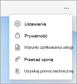 Opcje ustawień w aplikacji Viva Insights.