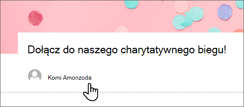 Zrzut ekranu przedstawiający pole Autor w publikacji.
