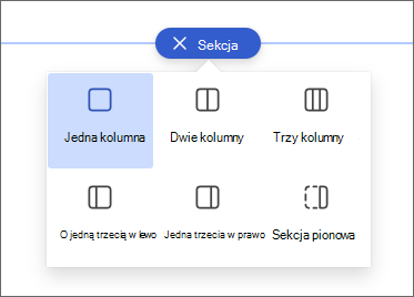 Zrzut ekranu przedstawiający panel wyboru kolumny.