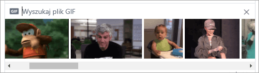 Lista dostępnych plików GIF
