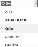 Menu czcionki w Outlook w sieci Web.