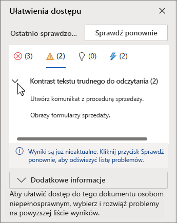 Okienko Ułatwienia dostępu