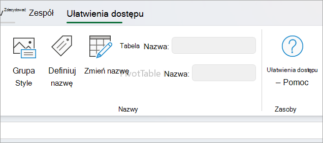 Panel ułatwień dostępu
