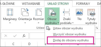 Dodaj do obszaru wydruku