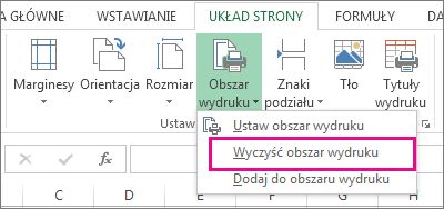 Czyszczenie obszaru wydruku