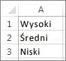 Przykład listy niestandardowej