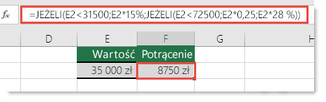 Przykład dobrze skonstruowanej instrukcji JEŻELI.