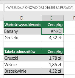 błąd #N/D