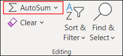 Autosumowanie w programie Excel dla sieci Web