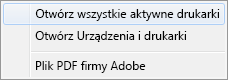Wybierz pozycję Otwórz wszystkie aktywne drukarki.