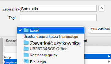 Obraz przedstawiający okno dialogowe Zapisywanie jako