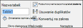 Obraz pola nazwy na pasku formuły programu Excel w celu zmiany nazwy tabeli