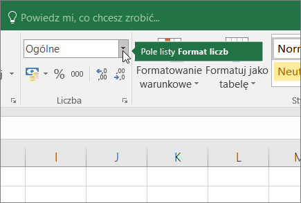 Pole listy Format liczb