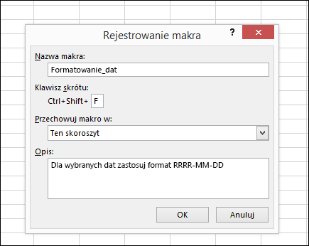 Polecenie Zarejestruj makro w grupie Kod na karcie Deweloper