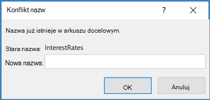 Zmienianie nazwy zakresu powodującego konflikt