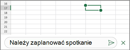 Wpisz komentarz, a następnie naciśnij ikonę Ogłoś