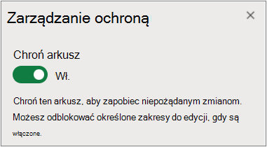 Zarządzanie ochroną arkuszy