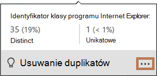 Wyskakujące okienko wykresu dystrybucyjnego