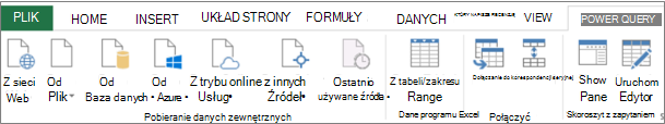Excel 2013 Power Query Ribbon